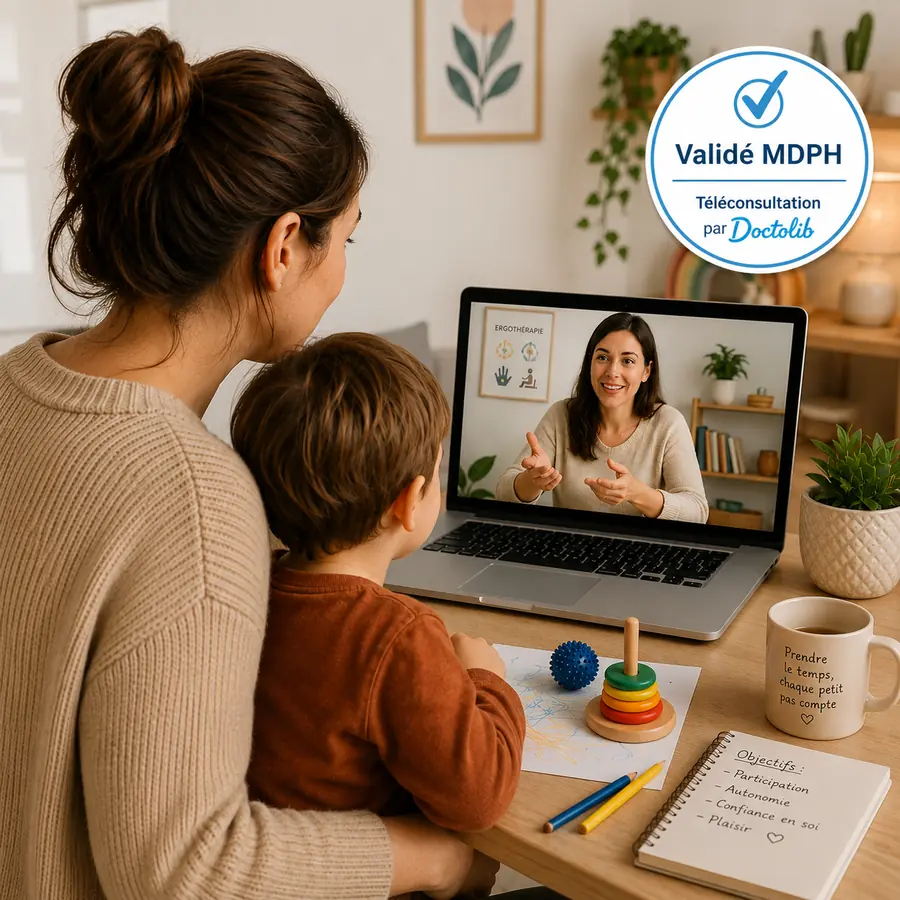 Bilan en ergothérapie en téléconsultation Doctolib pour enfant, Ergothérapeute Paris